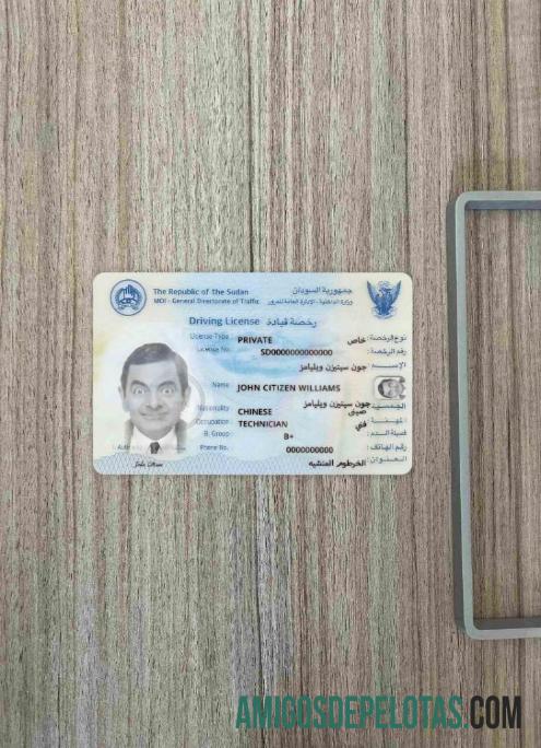 Sudão dirigindo Photolook FRENTE baixar para verificação